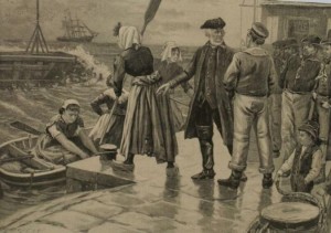 Nettelbeck wraz z kołobrzeskimi pracownicami portowymi ratuje brytyjski żaglowiec.